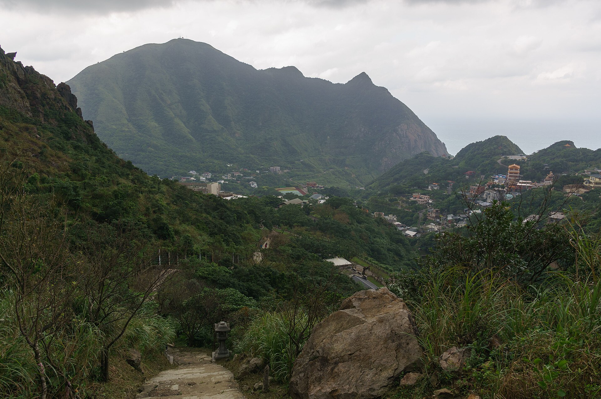 Evening view over the valley from near the shrine